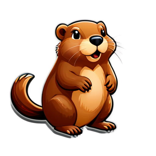 create a beaver in on a white background like icon for web - icon | sticker