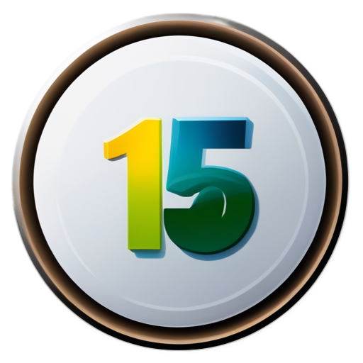 a circular business icon with a large number 1.5 - icon | sticker