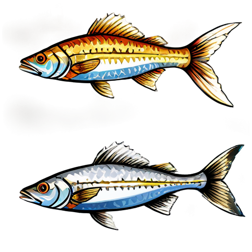 medieval fish, paint style, - icon | sticker