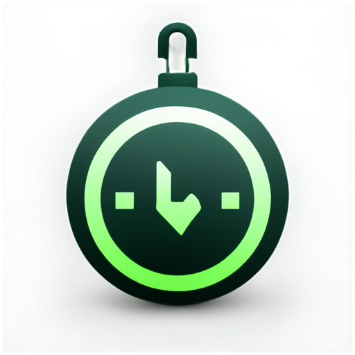 simple dark green cyberpunk neon themed icon for alarm bell watch - icon | sticker