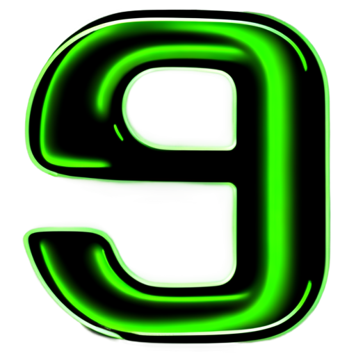 letter E in neon green colour - icon | sticker