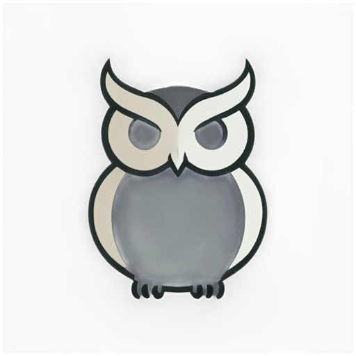 simple, one-line, owl - icon | sticker