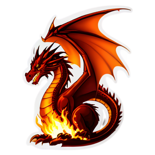 medieval dragon fire icon - icon | sticker