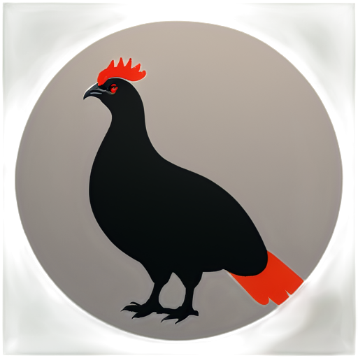 black grouse, branch in a circle - icon | sticker