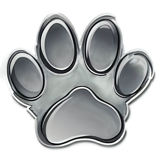 gray cat paw - icon | sticker