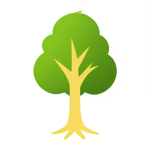 outline of a tree with a saw - icon | sticker