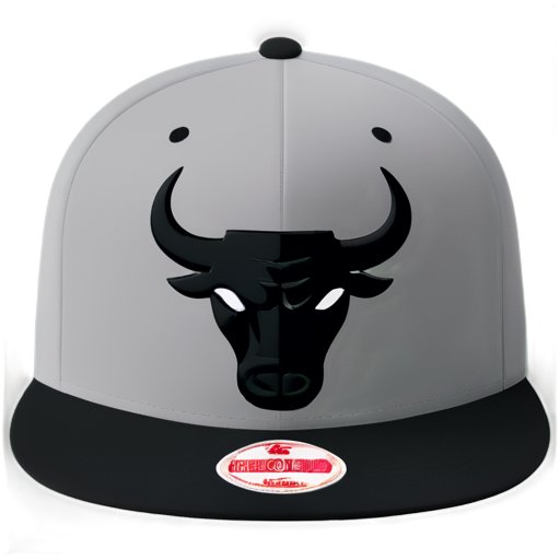 cap color grey with chicago bulls logo color dark grey front veiw - icon | sticker