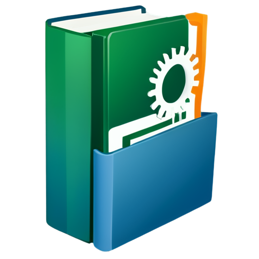 An open book or stack of documents representing the input of Excel files. Gears or formula icons (such as f(x)) to indicate the processing and calculation of the data. An arrow symbolizing the export of new files. Color-wise, the icon could use shades of green to reinforce the association with Excel, combined with shades of blue or orange to represent dynamism and transformation. - icon | sticker