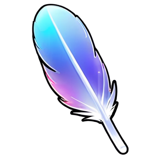 one feather, flat style - icon | sticker