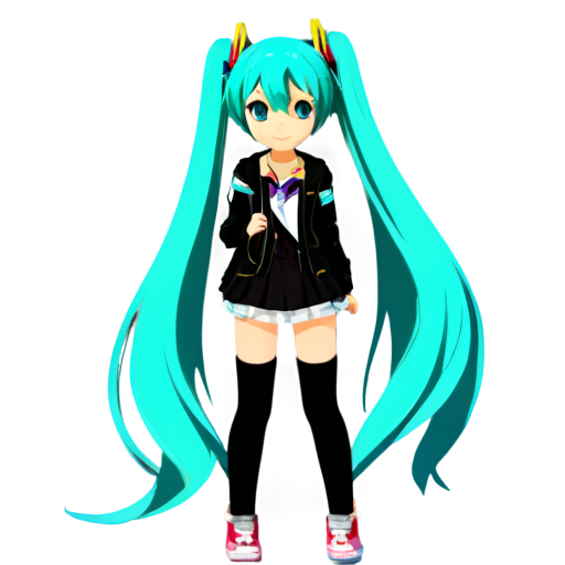 Hatsune Miku, proportional, colorized - icon | sticker