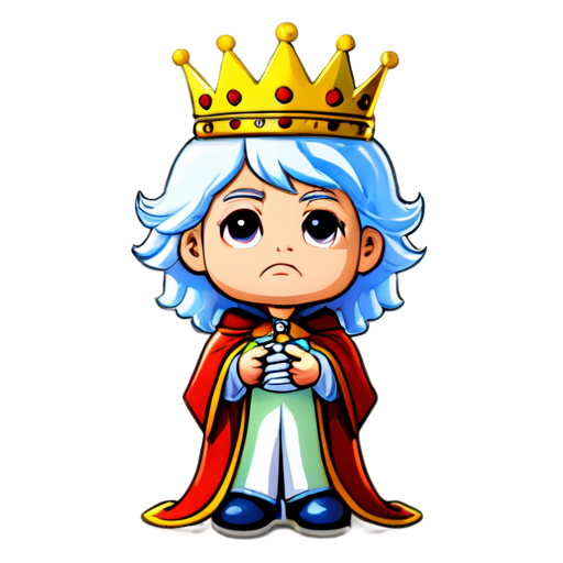 sad king, cartoon style, full body, - icon | sticker