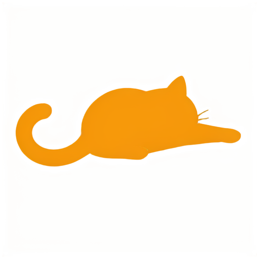 cat pow in orange - icon | sticker