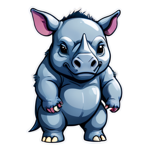 Evil rhinoceros - icon | sticker