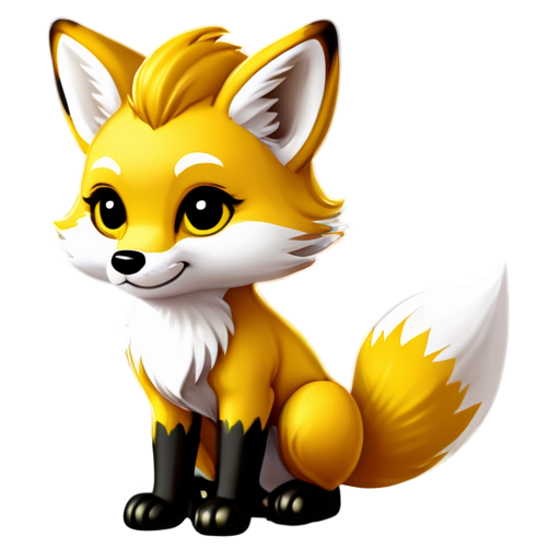 Fox with yellow helmet - icon | sticker