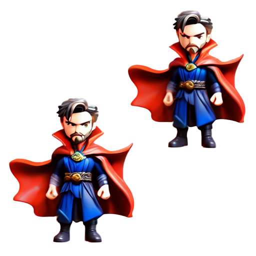 Epic full-body illustration of Doctor Strange, standing heroically, with a dynamic pose, in a dramatic sky background, detailed, cape flowing in the wind, powerful and inspiring, high-definition, realistic style. - icon | sticker