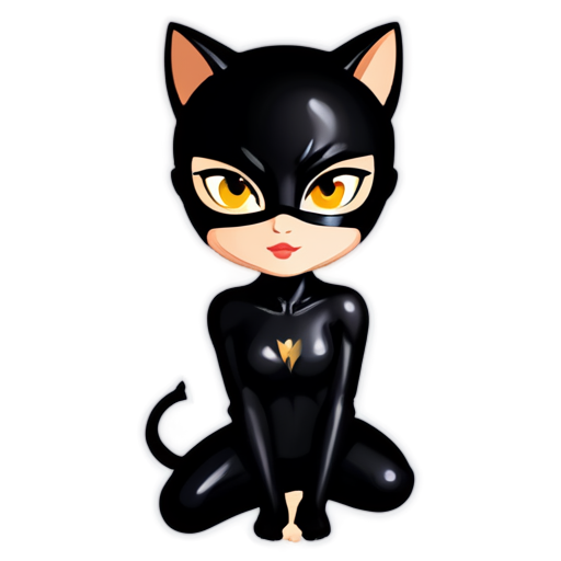 catwoman by flat style - icon | sticker