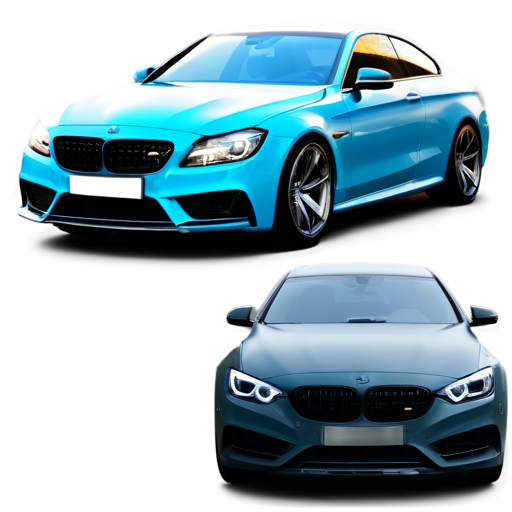 a hybrid of Mercedes, BMW and Audi, a bright car in the process of wrapping the body in vinyl film - icon | sticker