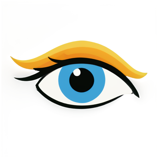 Eye with firey eyelashes - icon | sticker