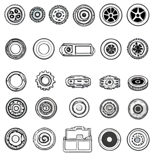 generate vector outlined auto-parts icons - icon | sticker