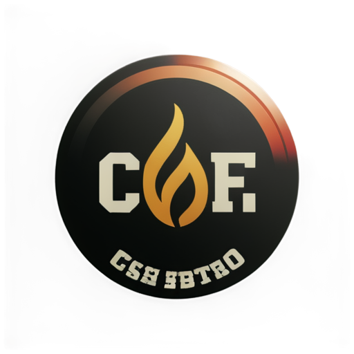 Fighting club of kick boxing with flames and with this name "C.S.A.F.E.O" - icon | sticker