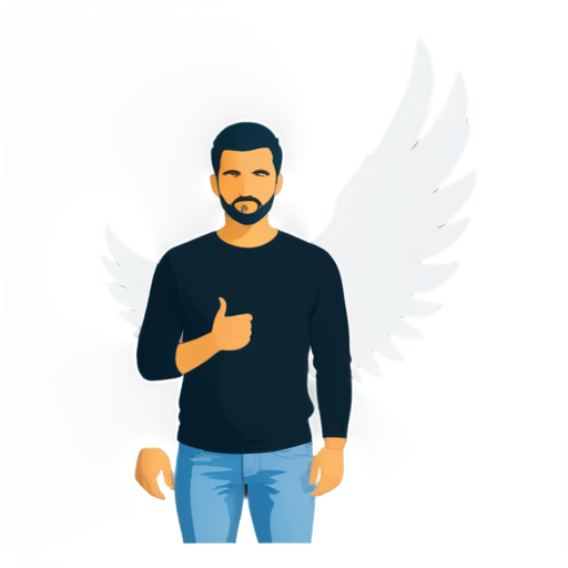 create me icon of an Hasan sabbah Assasin with eagle wings looking to side with one color - icon | sticker