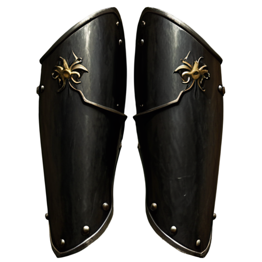 Simple poor medieval plate greaves - icon | sticker