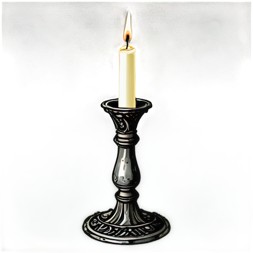 medieval candleholder, paint style - icon | sticker