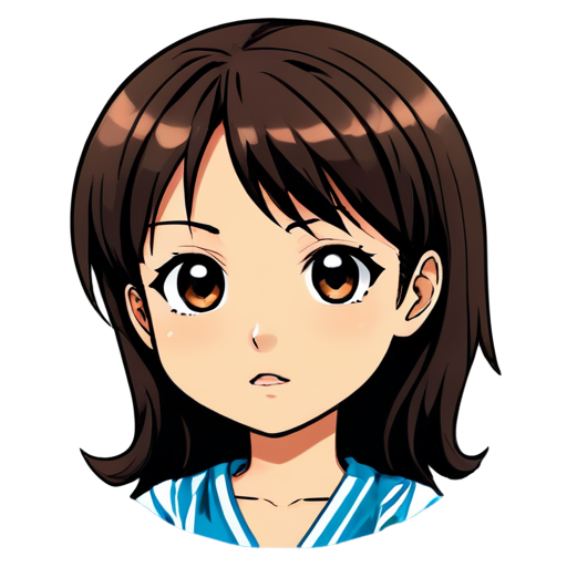 Anime face and a question mark next to it - icon | sticker