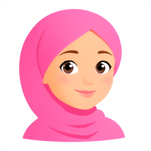 pink style, kind fashion muslim girl, wants everyone to be happy - icon | sticker