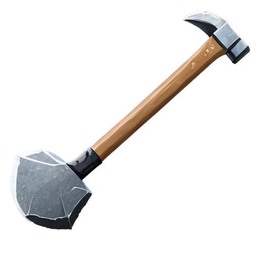 artistic art style pickaxe mining stone - icon | sticker