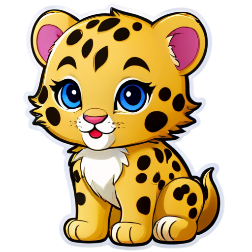 leopard print peonies - icon | sticker