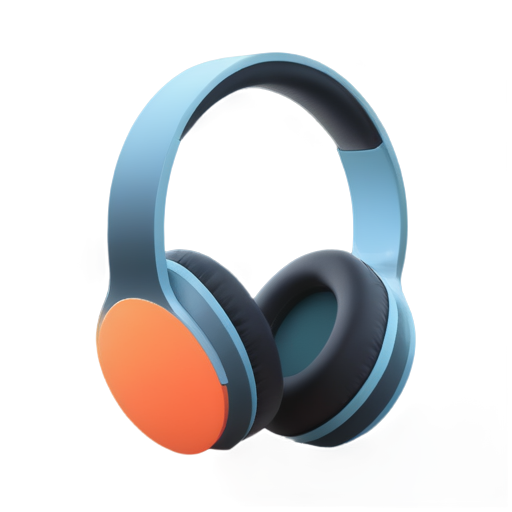 headphones in front, colorful, cartoon - icon | sticker