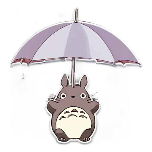 totoro under an umbrella - icon | sticker