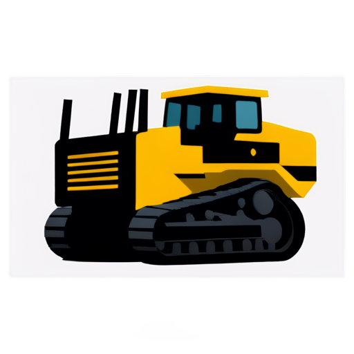 flat minimalistic icon for Company for rental of construction equipment. Main component is buldozer - icon | sticker