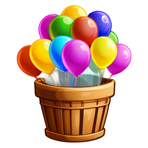 balloon basket - icon | sticker