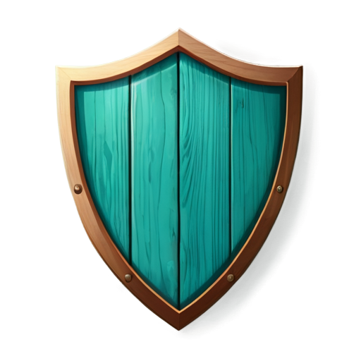 turquoise wood protective sheild - icon | sticker