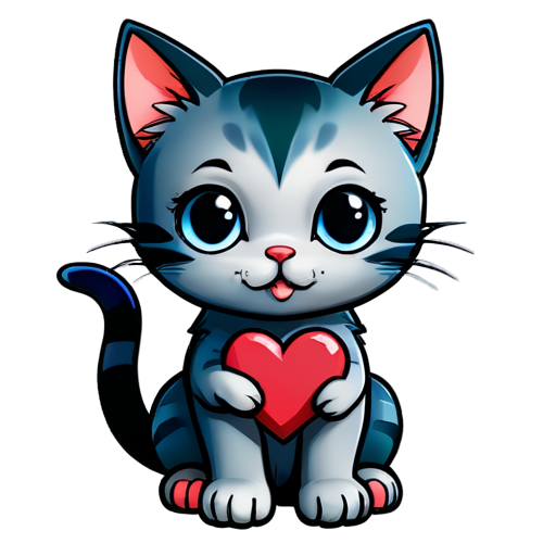 Cat heart - icon | sticker