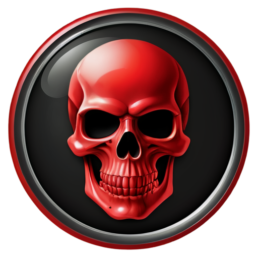 red skull cirlce around icon - icon | sticker