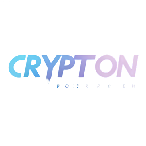 Cryptoton lettering logo in gradient blue and purple color - icon | sticker