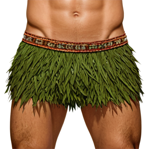 simple poor tribal jungle medieval loincloth made of grass - icon | sticker