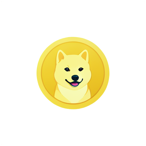 doge coin, 2d, vector, on white - icon | sticker