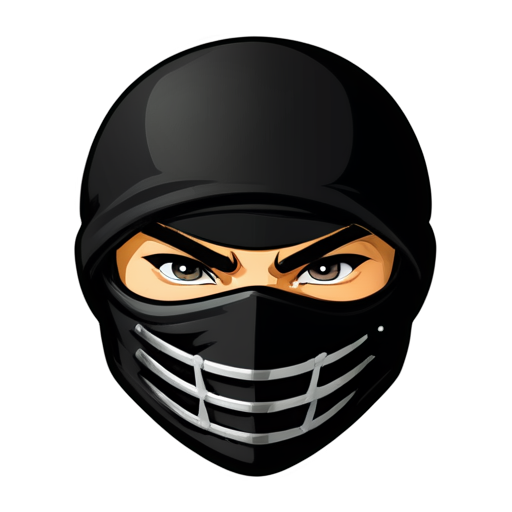 black, angry ninja logo, for a crypto token - icon | sticker