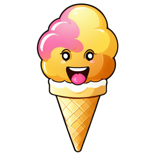 mascot with smiley face friendly Ice cream logo for streamer avatar - icon | sticker