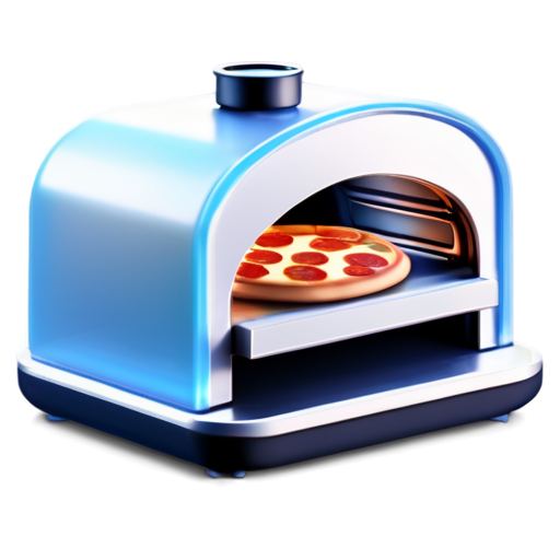 The pizza logo is made in the shape of an oven, from which steam comes. - icon | sticker