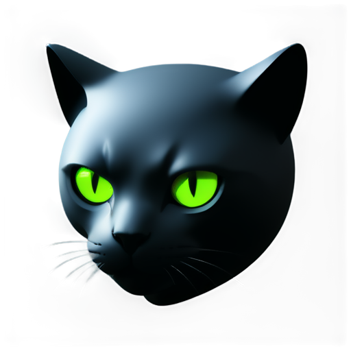 cyberpunk abstract cat head - icon | sticker