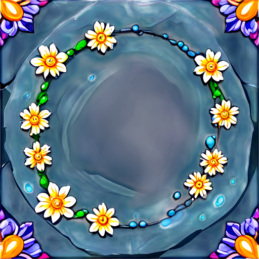 stone flower slab with gems - icon | sticker