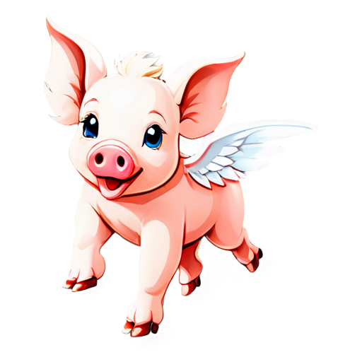 a flying pig - icon | sticker