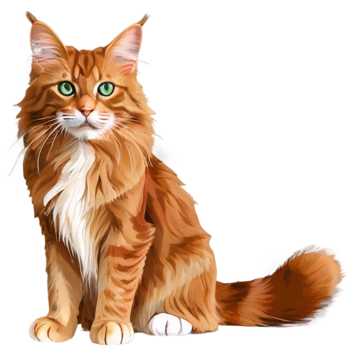 cute red Maine Coon - icon | sticker