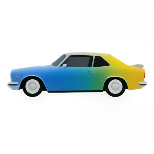 Rainbow automobile - icon | sticker