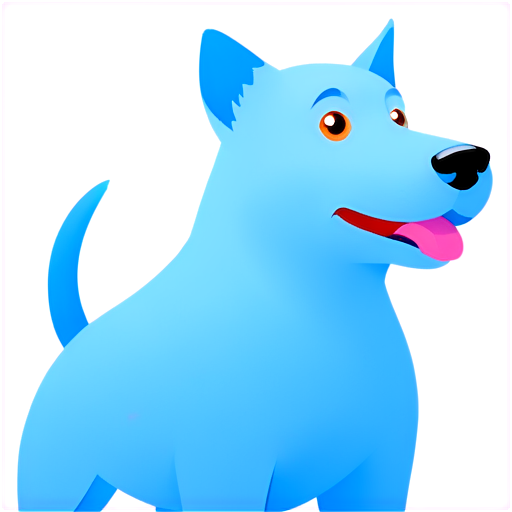 Blue dog - icon | sticker